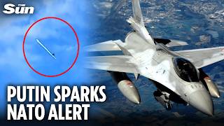 Moment French fighter jet shoots down drone from Russia in Latvia sparking air threat alerts