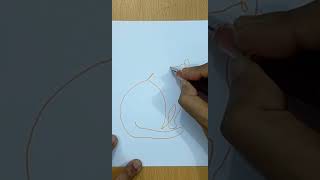 Cat drawing from one line. #shorts