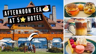 We had AFTERNOON TEA at the 5-star LUXURY Llao Llao Hotel in Bariloche, Argentina! ?