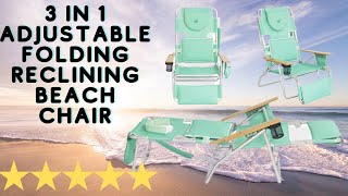 Ostrich Deluxe Padded 3 N 1 Lightweight Portable Adjustable Chair with Footrest