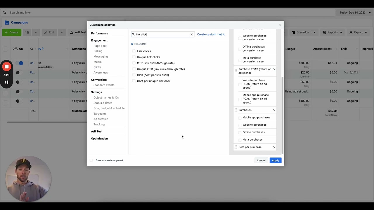 How To Set Up Your Meta Ads Columns: video thumbnail