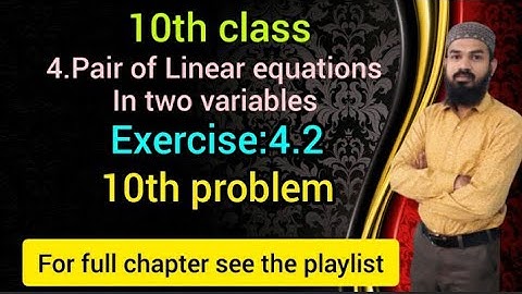 4.Pair of Linear equations in two variables Ex:4.2(10th problem )SSC,CBSE Telangana 10th class