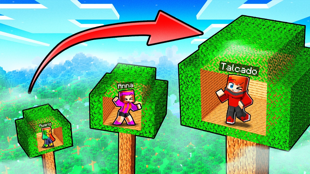 CABANE MINUSCULE vs GÉANTE CANANE dans les ARBRES sur Minecraft !