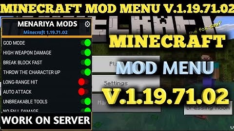Minecraft mod menu 1.19.71.02 |Latest version 2023 | VIP skins, Unlimited minecoins,God mod mod menu