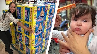 1º CORTE DE CABELO DA BEBÊ LAURA E FRALDAS NO SUPERMERCADO CARREFOUR!! Daily Vlog em Família