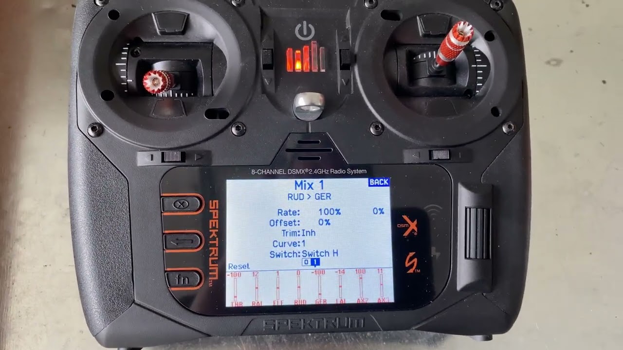 Setting differential thrust on an NX8