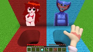 Minecraft FNF Boyfriend: CHOOSE THE RIGHT ROUND PIT (Girlfriend OR Huggy Wuggy ?)