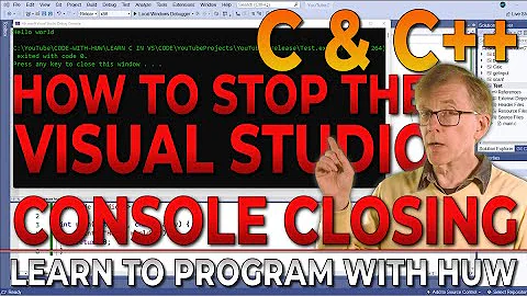 How To Stop the Visual Studio Console Closing (Debug or Run) in a C or C++ Project
