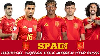 Spain Official Squad for FIFA World Cup 2026 🇪🇸🏆 | Full Team & Predicted Lineup