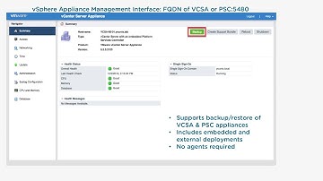 What-s New in vSphere 6.5 vCenter Server Appliance 6.5 File-Based Backup and Restore
