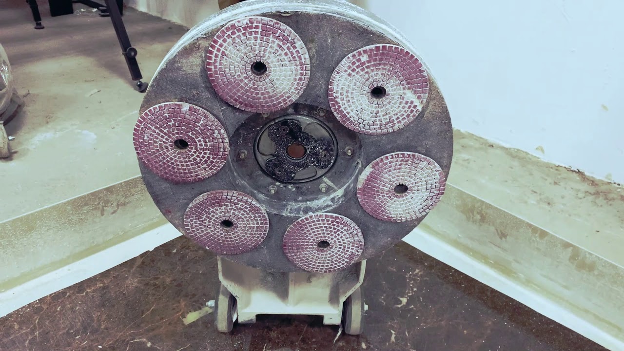 Полировка мрамора Имперадор с использованием смолы. - YouTube