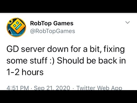 The geometry dash servers are down. 9/21/20 - YouTube