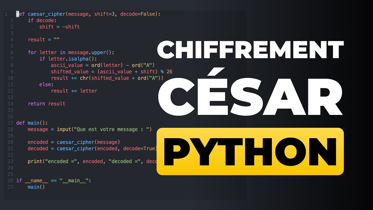 Coder un Chiffrement César en Python - Projets Débutants