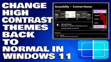 How To Change High Contrast Themes Back To Normal in Windows 11/10 [Guide]