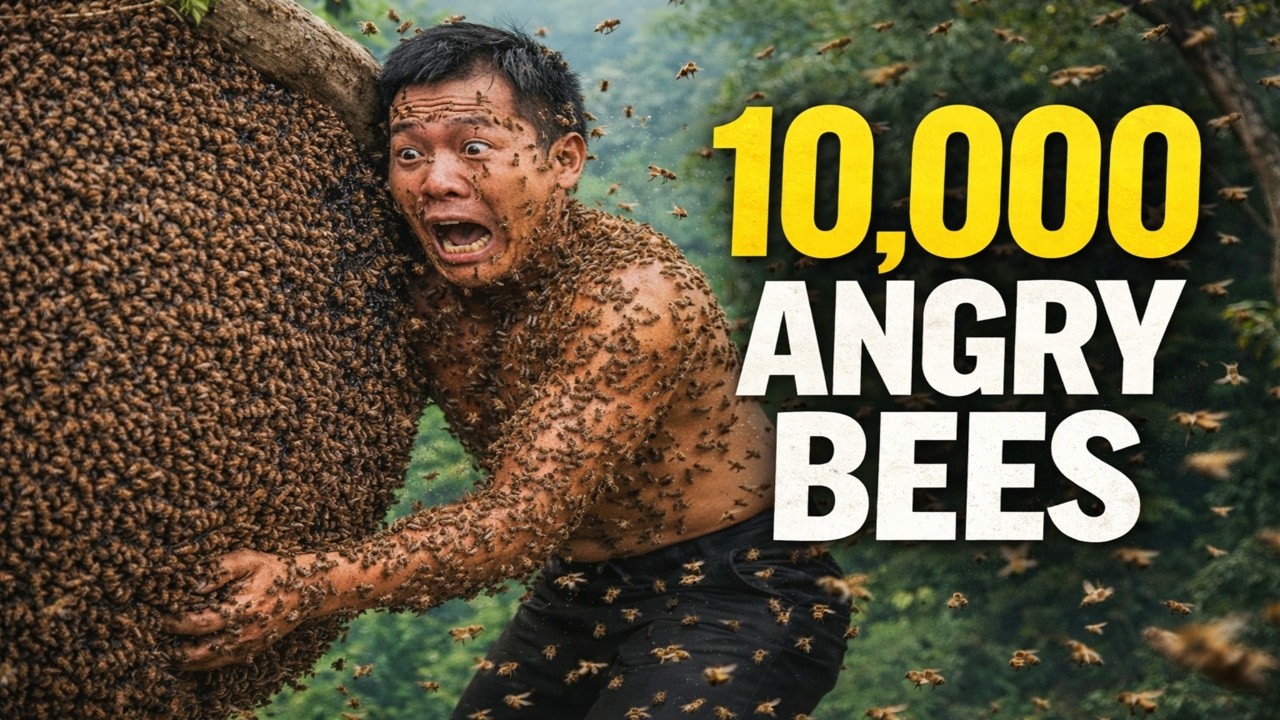 10,000 Angry Bees Attacked Me While Harvesting Giant Wild Honey