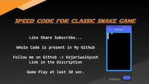 Speed Code of Classic Nokia Snake Game in Flutter