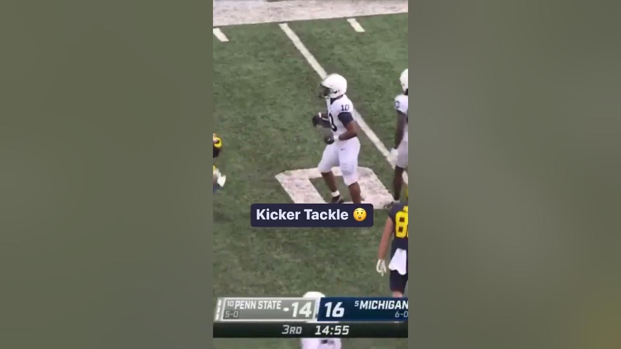 Kicker Tackle! Penn State at Michigan Big Ten Football YouTube