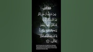 سورة الروم ومن ءاياته ان خلق لكم من أنفسكم أزواجا لتسكنوا إليها وجعل بينكم مودةً ورحمة الاية ٢١