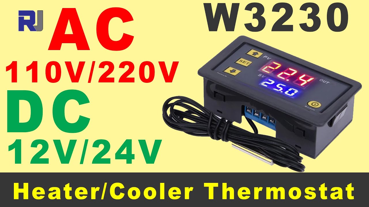 How to use W3230 Thermostat Heat and Cold Relay Controller AC DC  12V/24V/120/220V P1 to P8 