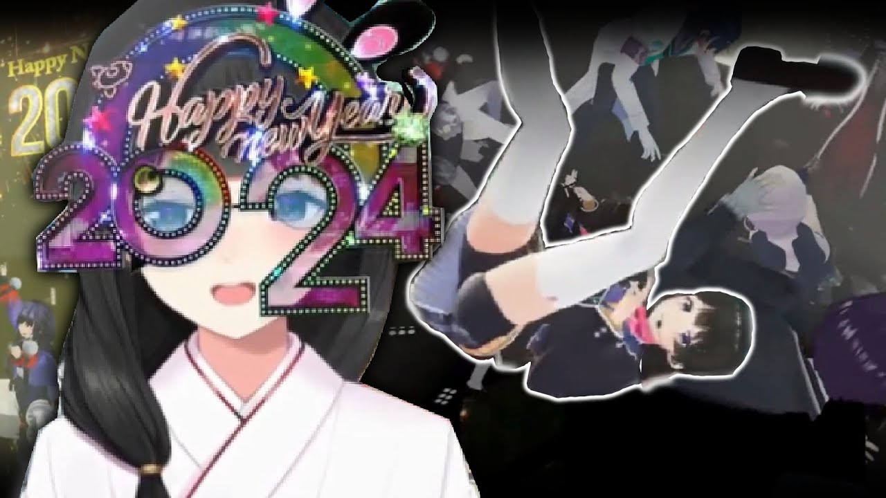 새해 카운트다운 방송에서 브레이크 댄스를 춘 버튜버 [니지산지/츠키노 미토/시이나 유이카/켄모치 토우야]