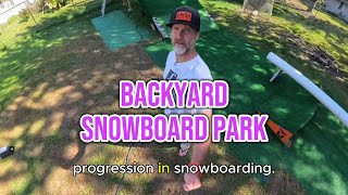How I Progress at 49 | Summer DIY Backyard Snowboard Park