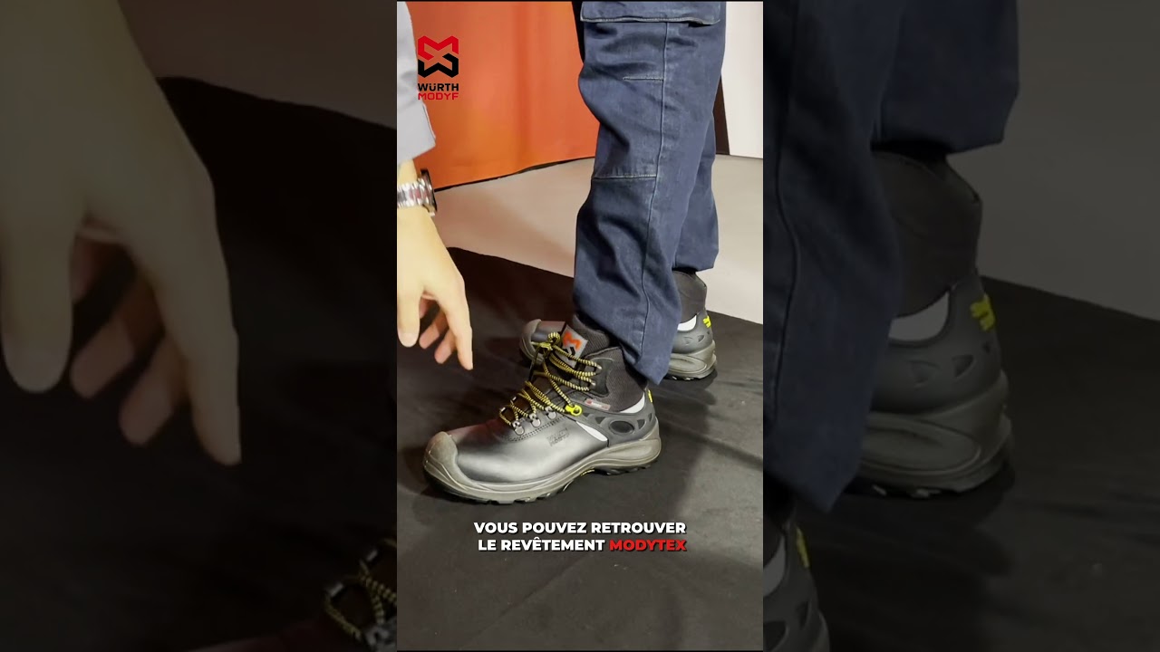 Chaussures De Sécurité Würth MODYF S3 - Noir - Cuir Imperméable, Semelle Vibram - Pointure 38-48