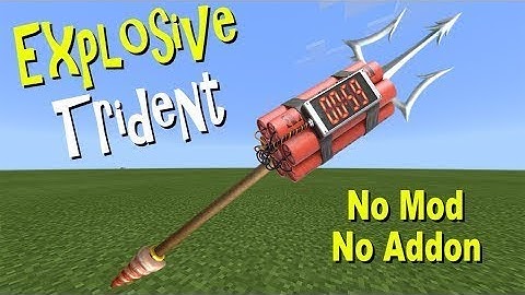 [Entertain Channel] Explosive Trident Trick | Minecraft PE Redstone Command Block Creation
