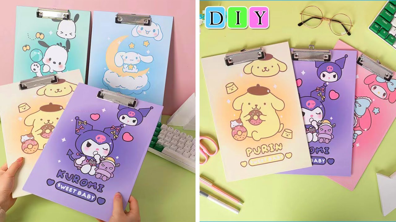DIY Stationery /How to make exam pad /Sanrio DIY /paper craft /school project/art and craft 