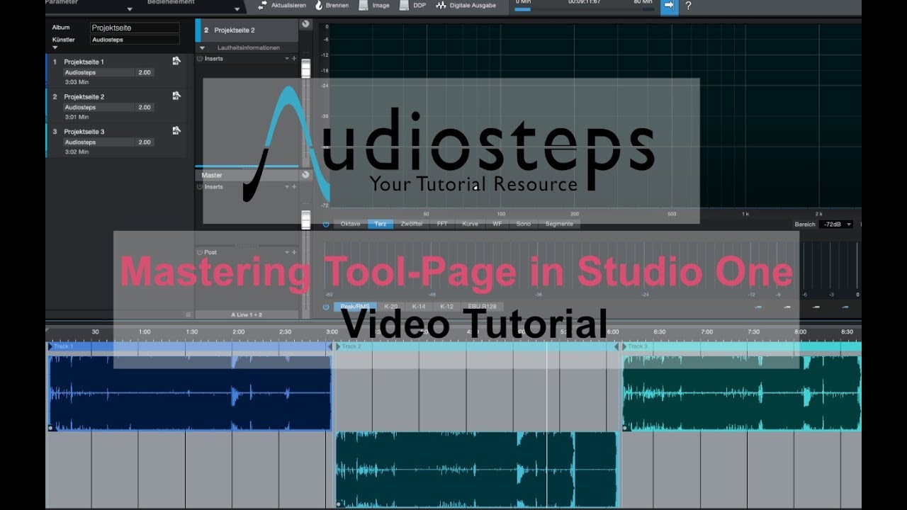 Presonus Studio One 4 Projektseite Mastering Tool Page Ddp Isrc Pq Editing Youtube