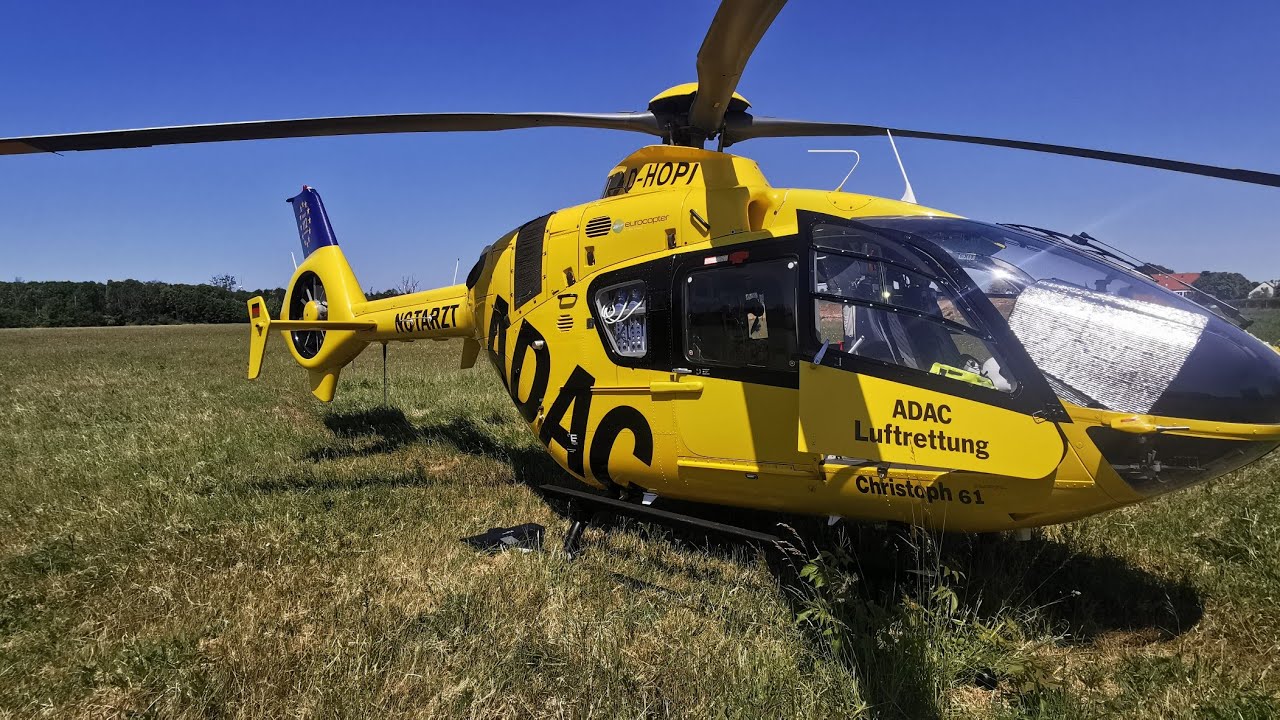 ADAC Luftrettung Christoph 61 start nach Verkehrsunfall