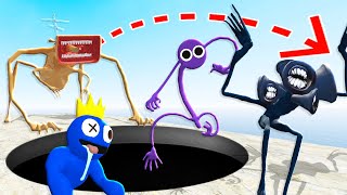 Who has the Longest Jump? Rainbow Friends vs Siren Heads (Garry's Mod)