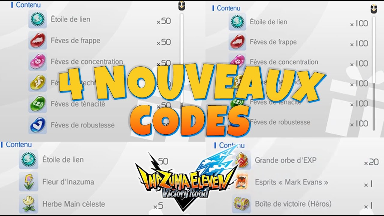 4 CODES CADEAUX À NE PAS RATER: 200 ÉTOILES DE LIENS & BIEN PLUS ? 🎁 | INAZUMA ELEVEN : VICTORY ROAD
