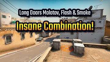 Dust 2 Molotov (Long Doors), Additional Smoke & Flash - Insane Combo!