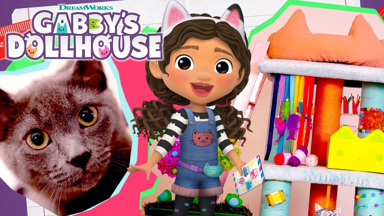 We Help a REAL Cat Make a Gabby's Themed Cat Tree!