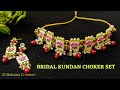 Bridal kundan choker Necklace making at home | DIY party wear Kundan choker Necklace | Hindi