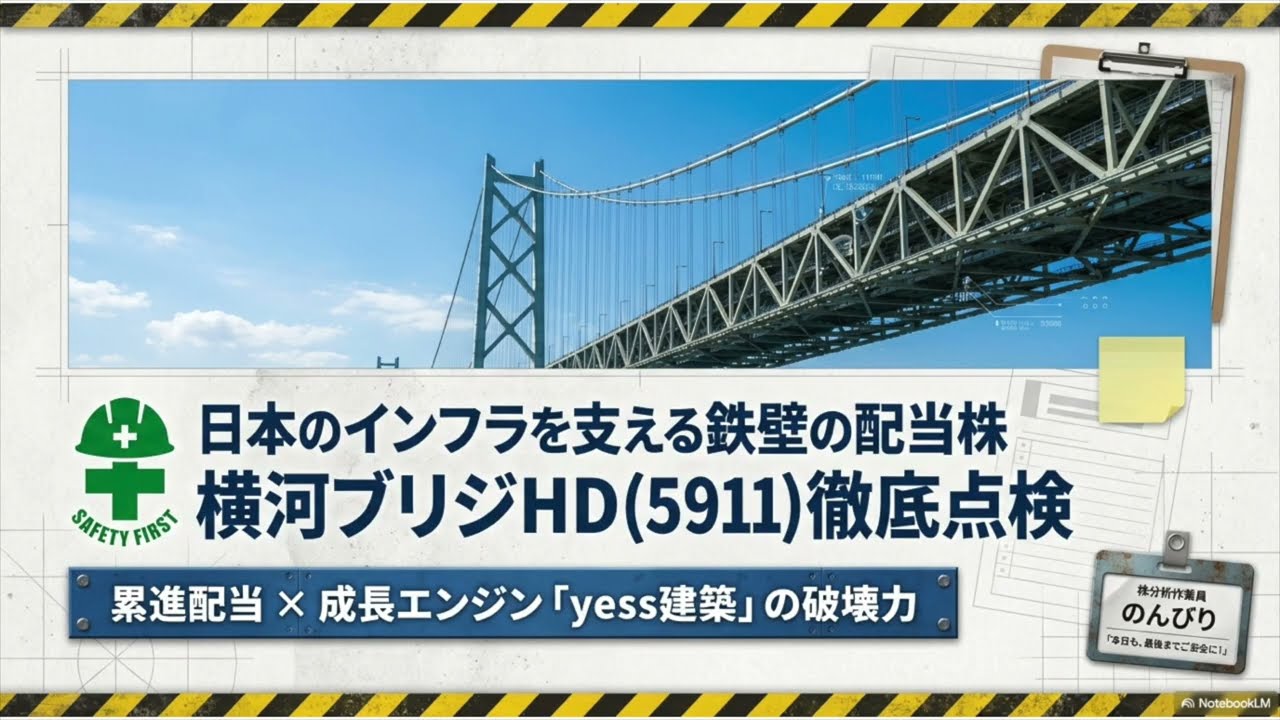 【配当利回り3.7%】鉄壁財務の優良インフラ株「横河ブリッジHD」をガチ点検！累進配当の安心感がすごすぎる