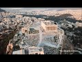 Drone flight over the Acropolis of Athens