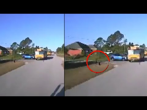 School Bus With 13 Kids Onboard Nearly Tips Over