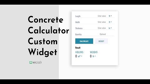 Concrete calculator with interactive graphics - Duda custom widget | Wpcraft
