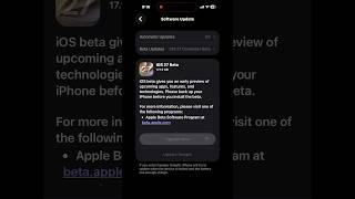 IOS 27 Update (Beta Users) #shorts