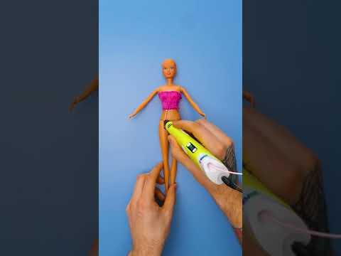 HOE MAAK JE EEN GEWELDIGE OUTFIT VOOR EEN POP MET EEN 3D-PEN | DIY kleding voor Barbie #shorts