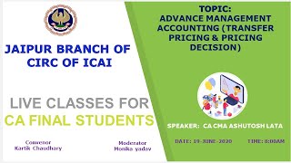 ADVANCE MANAGEMENT ACCOUNTING (TRANSFER PRICING & PRICING DECISION) BY CA ASHUTOSH LATA