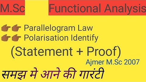 Parallelogram law and Polarisation Identity in Hilbert space in Functional Analysis