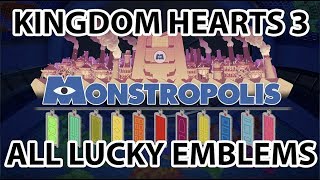 [KH3] Monstropolis - All Lucky Emblems Locations (Mickey Emblems)