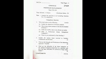 Portfolio Management MBA KUK 2022 #exam #success #learning #achievement