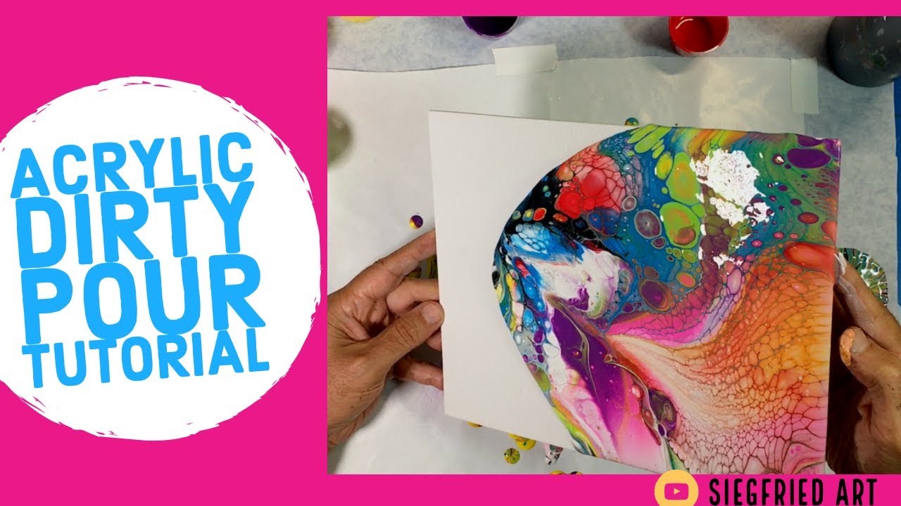 Acrylic Fluid Tutorials - DE93 - Dirty Pour Technique - YouTube