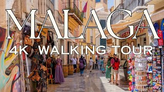 MALAGA,   SPAIN, Down Town, Relaxing Morning Walk ✅   Spring 2024 [4K] (▶22min)