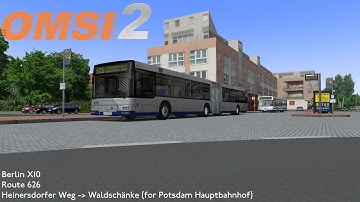 OMSI 2 - Berlin X10 Route 626 to Waldschänke (for Potsdam Hauptbahnhof)