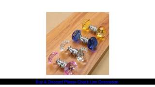 Deal 10PCS Crystal Diamond 30mm Knob Furniture Kitchen Drawer Cabinets Handles Dresser Closet Pulls