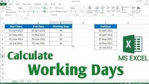 How to Calculate Working Days in Excel | Workday Function in Excel